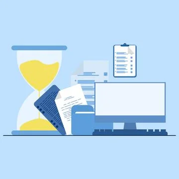 Deadlines. complete assignments on time. Stock Illustration