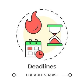 Deadlines multi color concept icon Stock Illustration