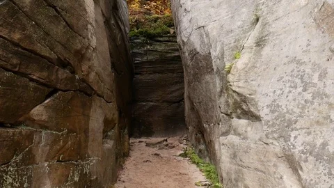 Deadlock corridor in the rock Stock Footage 80938651