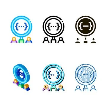 Deadlock multistyle research icon vector outline Illustrazione stock