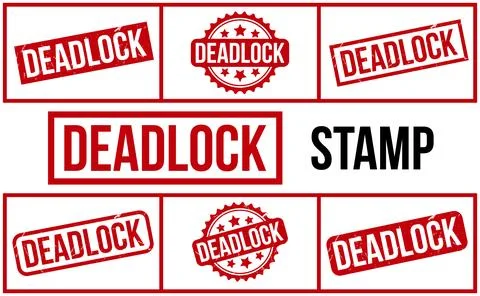 Deadlock rubber grunge stamp set vector Stock Illustration
