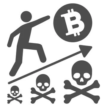 Deadly Bitcoin Achievement Flat Icon Stock Illustration