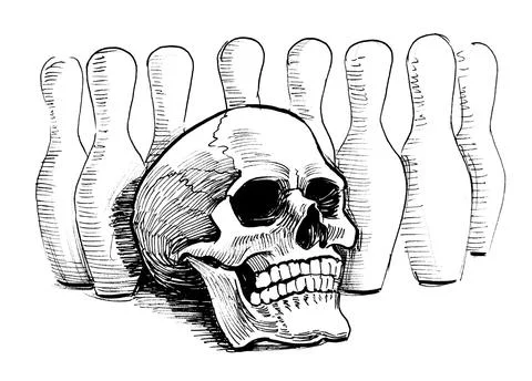 Deadly bowling Stock-Illustration