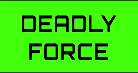 Deadly force text green screen, masked glitched effect. Video stock 132617317
