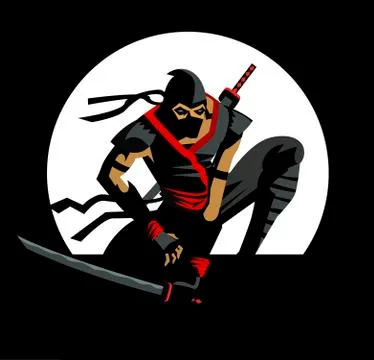 Deadly ninja in the night Stock Illustration