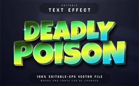 Deadly poison 3d text effect Stock Illustration