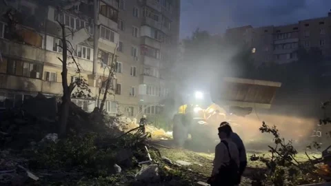 Deadly Russian attack hits Ukraine ahead of NATO meeting, Kiev, UA - 06 Jul 2026 스톡 동영상 338334608