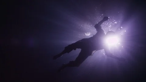 Deadman Floats in ocean at night Stock Footage 111839295