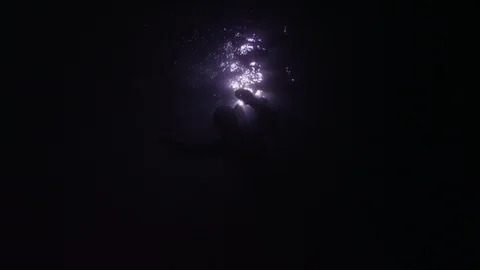 Deadman Floats in ocean at night Stock Footage 111839299