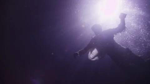 Deadman Floats in ocean at night Stock Footage 111839452