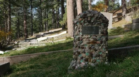 Deadwood Grave Stone Stock Footage 48480231