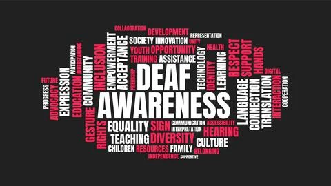Deaf Awareness Word Cloud Vector Illustration Иллюстрация