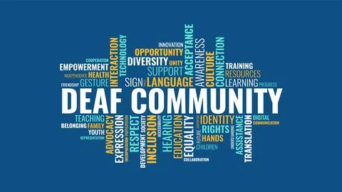 Deaf Community and Sign Language Vector Word Cloud Concept Stockillustratie