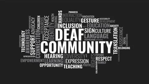 Deaf Community Word Cloud Vector Design Stock Illustration