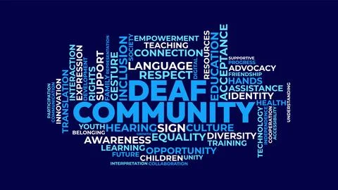 Deaf Community Word Cloud Vector Illustration 스톡 일러스트