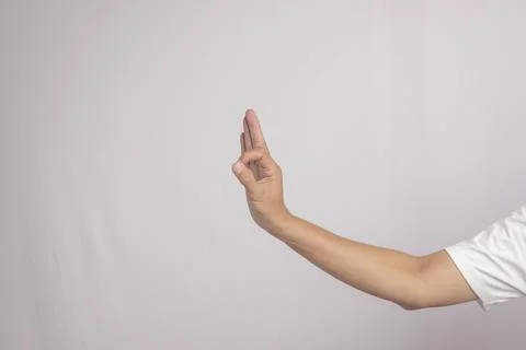 Deaf gesture "Oke" by hand. The gesture "Oke" in sign language, isolated on.. Stock Photos