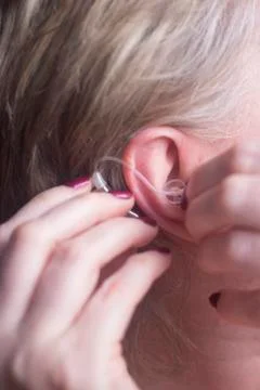 Deaf hearing aid Stock Photos