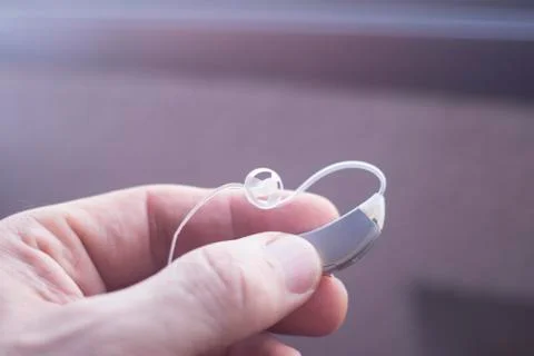 Deaf hearing aid Stock Photos