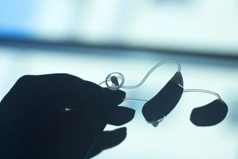 Deaf hearing aid Stock Photos