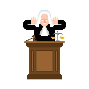 Deaf judge. Magistrate does not hear. bribery justice Stock Illustration