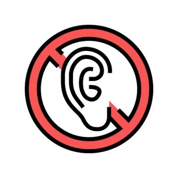 Deaf sign color icon vector illustration 스톡 일러스트