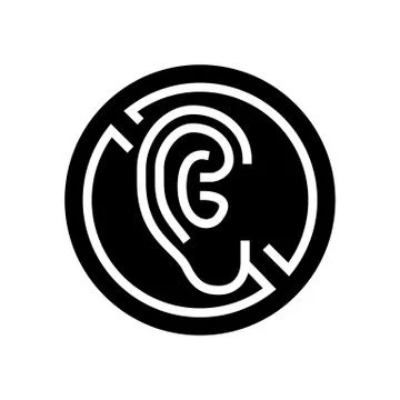 Deaf sign glyph icon vector illustration Illustrazione stock