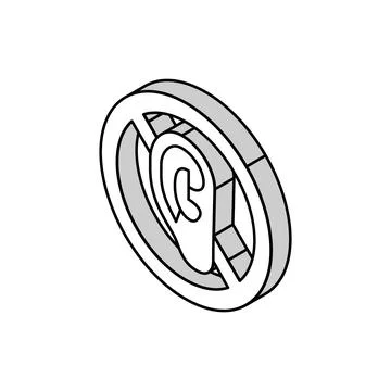 Deaf sign isometric icon vector illustration Illustrazione stock