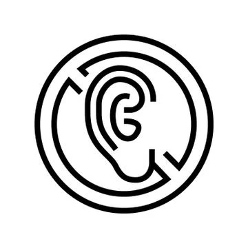Deaf sign line icon vector illustration Illustrazione stock