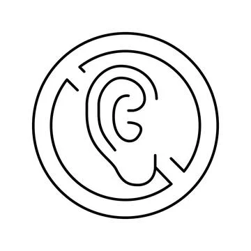 Deaf sign line icon vector illustration 스톡 일러스트