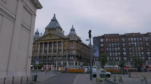 Deak Square at dawn, Budapest Stock Footage 90687005