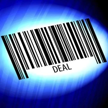 Deal, barcode with blue Background Stock Illustration