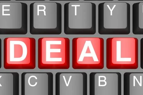 Deal button on modern computer keyboard Stock Illustration