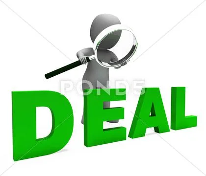 Deal character shows deals trade contract or dealing. Stock Illustration