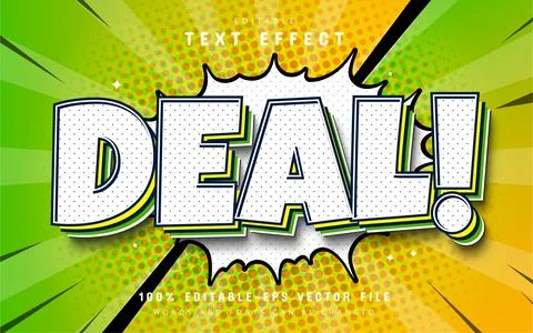 Deal comic style text effect Stock Illustration