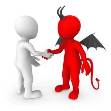 Deal with the Devil. 3d rendered illustration. Stock Illustration