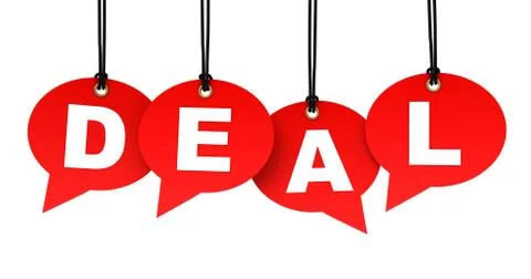 Deal hanging note concept  3d illustration Stock Illustration