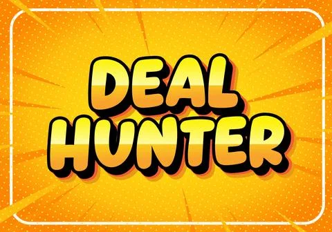 Deal hunter comic text on pop art background Stock Illustration
