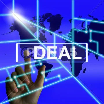 Deal screen refers to worldwide or international agreement Stock Illustration