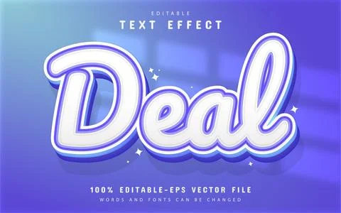 Deal text, editable 3d text effect 스톡 일러스트