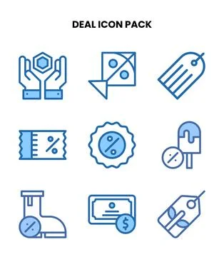 Deal Two Colour Graphics Icons Pack Stock Illustration