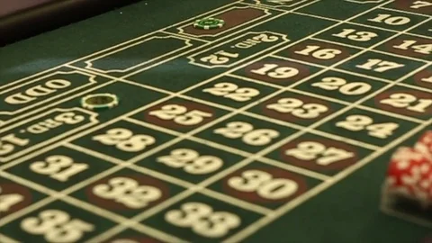 The dealer arranges chips on the table Stock Footage 83068684