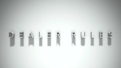 Dealer rules  3D title animation white text on a white background Stock Footage 299635521