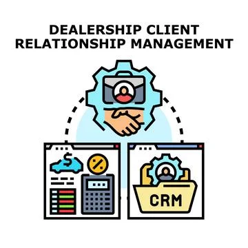 Dealership client relationship management system icon concept Stock Illustration