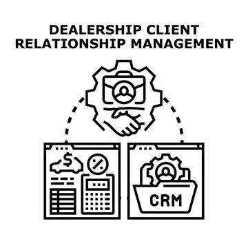 Dealership client relationship management system icon concept Stock Illustration