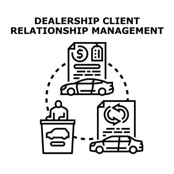 Dealership client relationship management vector concept Stock Illustration