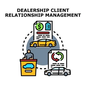 Dealership client relationship management vector concept Stock Illustration