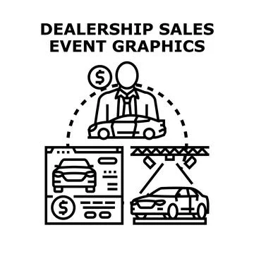 Dealership sales event graphics vector illustration concept Stock Illustration
