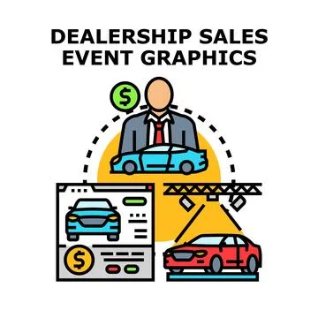 Dealership sales event graphics vector illustration concept Stock Illustration