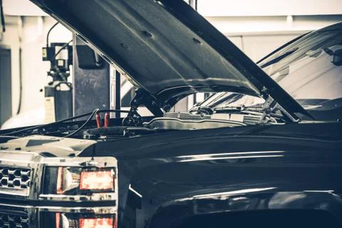 Dealing with a dead car battery Stock Photos