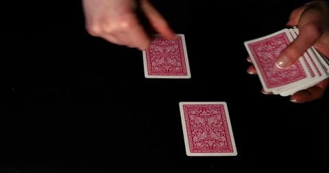 Dealing Poker Cards On Black Background 4k 1 Stock Footage 47702280